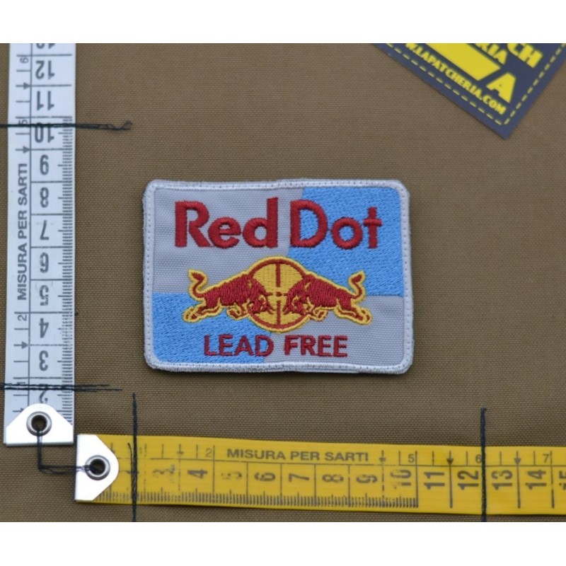 EMBROIDERED PATCH 'RED DOT - LEAD FREE'