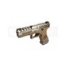 GLOCK 17 CUSTOM HEX-CUT - TAN- SILVER - AW CUSTOM 