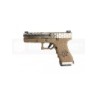 GLOCK 17 CUSTOM HEX-CUT - TAN- SILVER - AW CUSTOM 