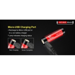 RECHARGEABLE AA BATTERY 3.7 V 800 mAh - micro usb - KLARUS