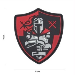 PATCH KNIGHT SHIELD - RED - PVC