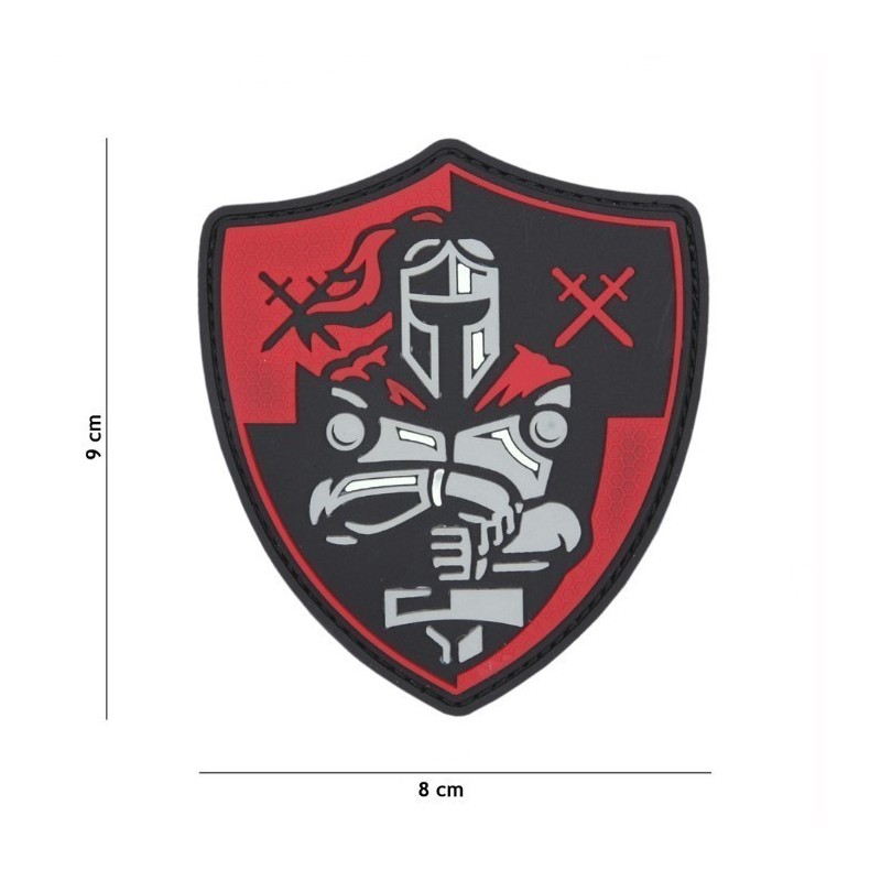 PATCH KNIGHT SHIELD - RED - PVC