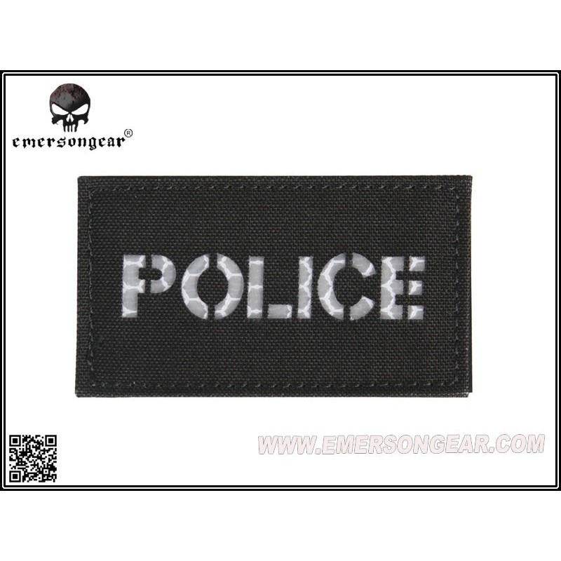 Small POLICE Patch COR-DURA. Reflective lettering - black - EM