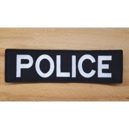 Patch POLICE RICAMATA GROSSA (25cm X 7cm) - black , bordo nero - M TACTICAL SOFTAIR SHOP 
