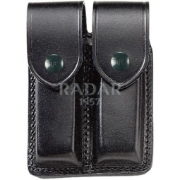 TASCA DOPPIA PORTA CARICATORE BIFILARE PISTOLA IN PELLE - BLACK - RADAR 1957 
