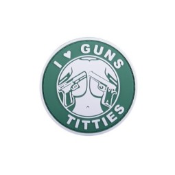 PATCH 3D GUNS & TITTIES - PVC- white/ green