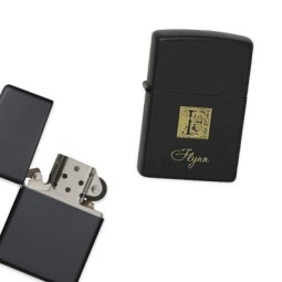 ACCENDINO TIPO ZIPPO + INCISONE LASER - BLACK