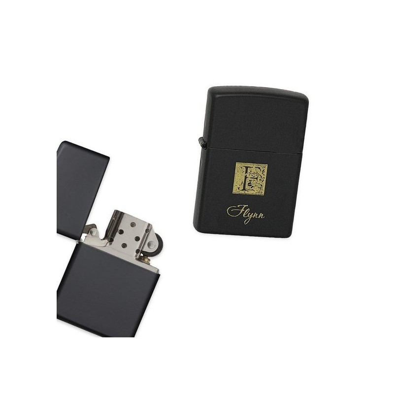 ACCENDINO TIPO ZIPPO + INCISONE LASER - BLACK