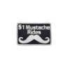 EMBROIDERED PATCH - 1$ MUSTACHE RIDES - BLACK WHITE - LA PATCHERIA