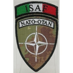 ISAF NATO-OTAN EMBROIDERED PATCH - VEGETATO BACKGROUND