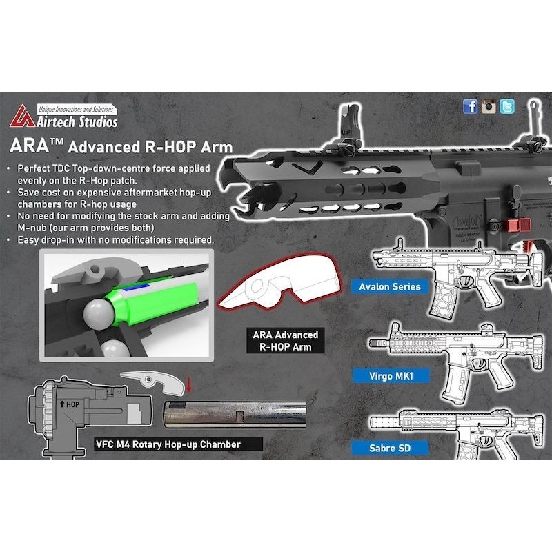 Braccio per HOP-UP VFC rotativo ADVANCED R-HOP - AIRTECH STUDIOS