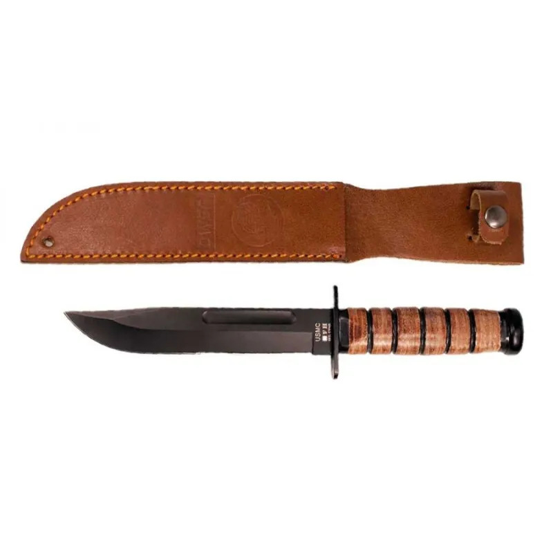 USMC MARINES Knife with Leather Sheath - MIL-TEC