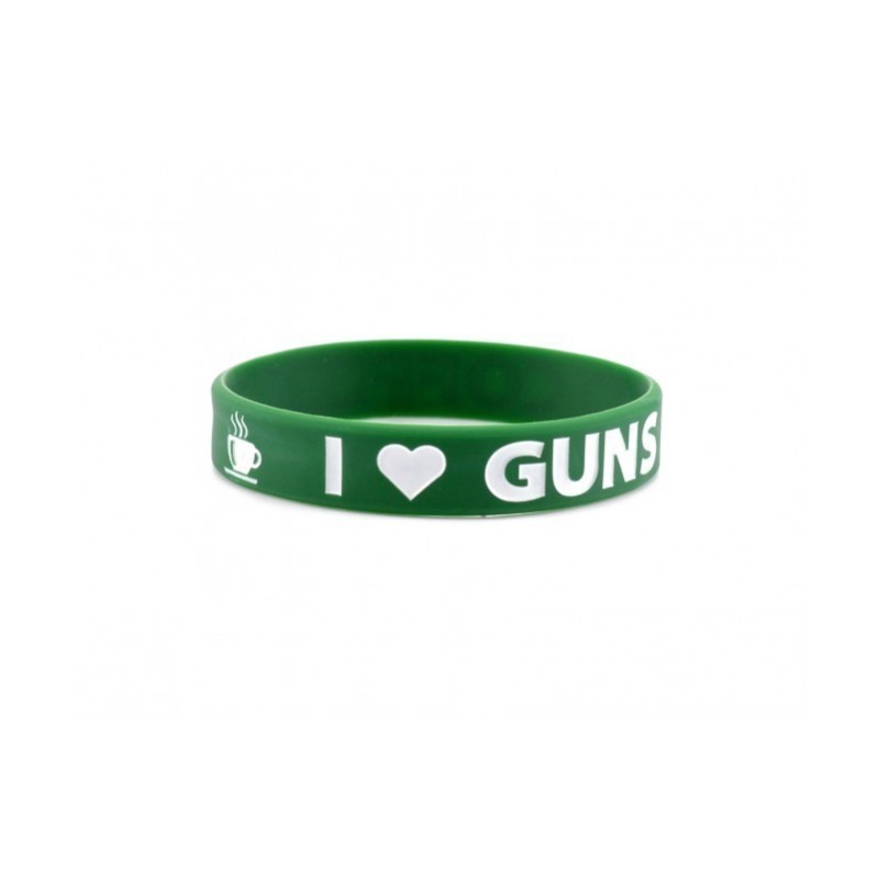 BRACCIALETTO PVC  I LOVE GUNS AND COFFEE - LA PATCHERIA 