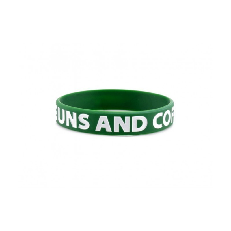 BRACCIALETTO PVC  I LOVE GUNS AND COFFEE - LA PATCHERIA 