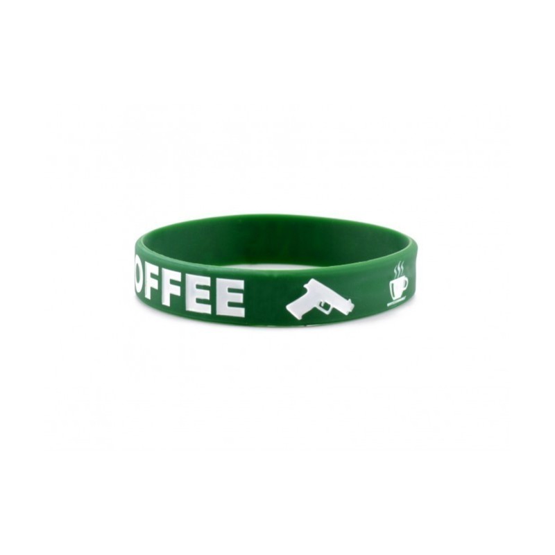 PVC WRISTBAND I LOVE GUNS AND COFFEE - LA PATCHERIA
