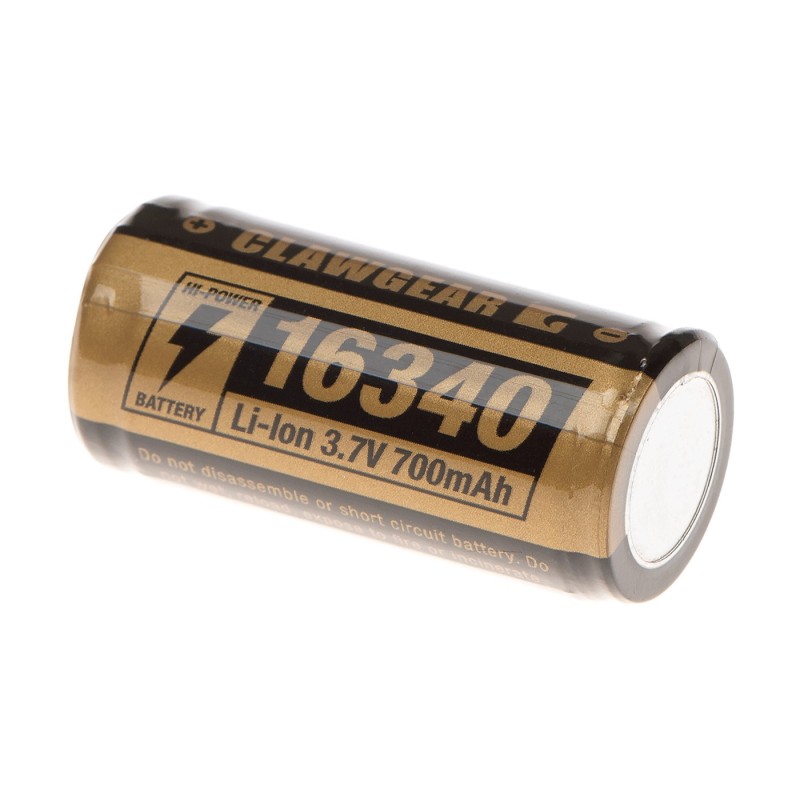 Batteria RICARICABILE 16340 LI-ION - 700mAh 3.7v - CLAWGEAR