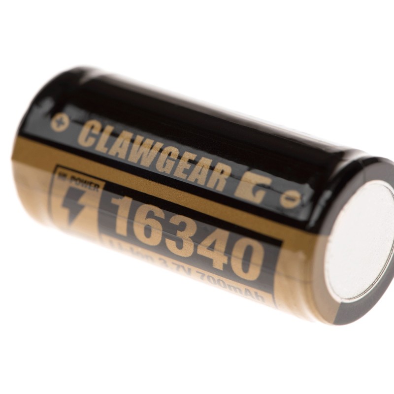 Batteria RICARICABILE 16340 LI-ION - 700mAh 3.7v - CLAWGEAR