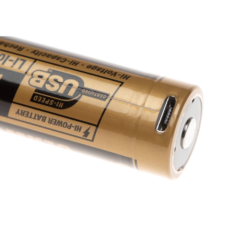 Batteria LITIO MICRO USB RICARICABILE - 18650 - 2600mAh - CLAWGEAR 