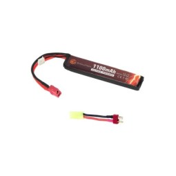 Batteria LiPo 7.4v 1100mAh 20-40c SINGOLA T-Deans e adattatore tamya - Evolution
