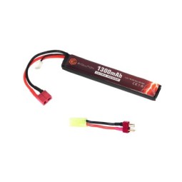 Batteria LiPo 7.4v 1300mAh 20-40c SINGOLA T-Deans e adattatore tamya - Evolution