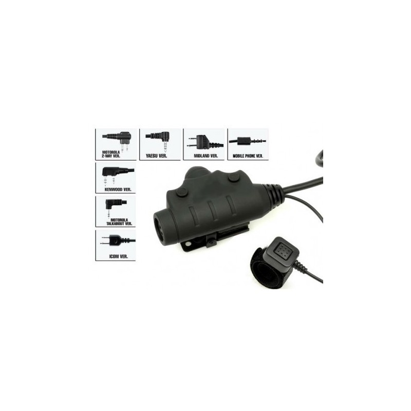 U94 II PTT MIDLAND CONNECTOR - BLACK - Z-TACTICAL