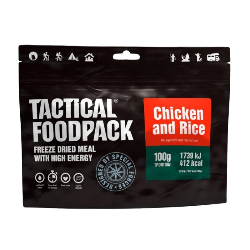 mre POLLO AL CURRY E RISO - 100g - TACTICAL FOODPACK