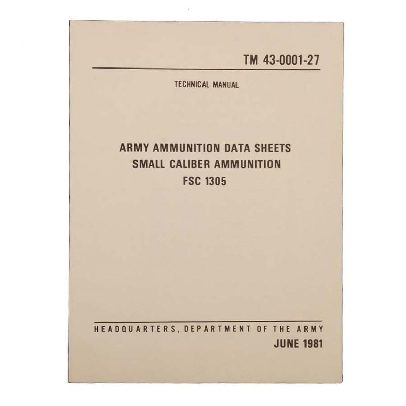 Army Ammunition Small Caliber Data Sheets (Eng)