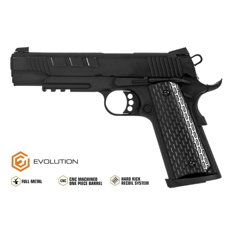E911 V. 2 Full Metal Green Gas Pistol - EVOLUTION