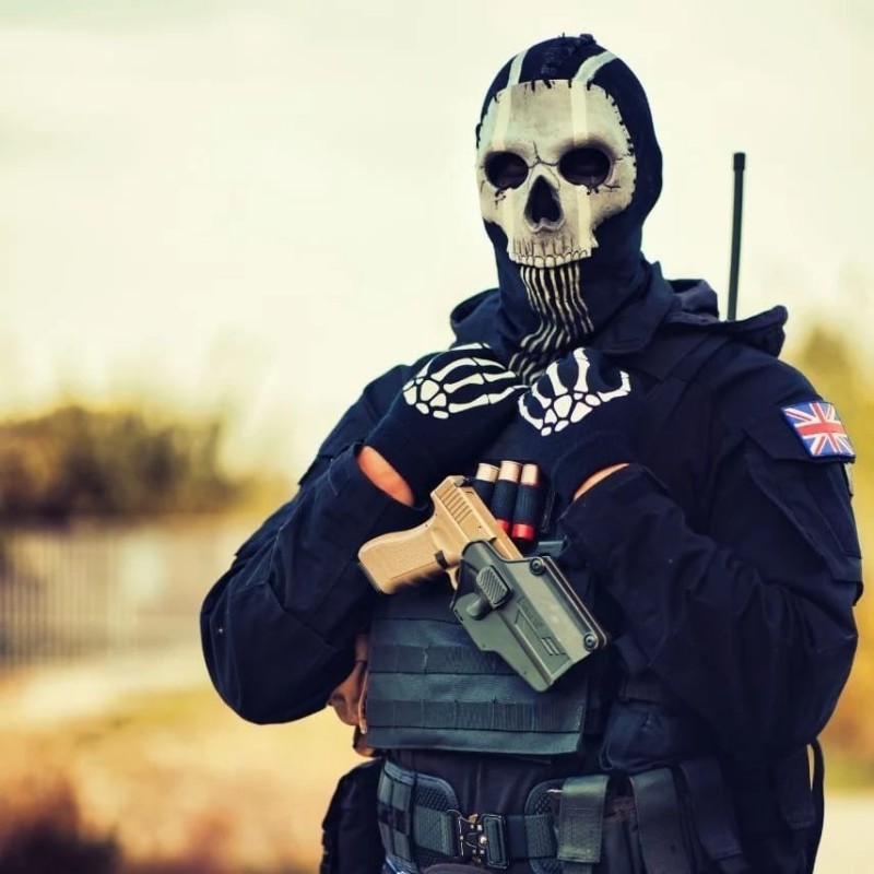 GHOST OPERATOR MASK 2022 MW2 WEARABLE WITH BALACLAVA - GADGETTONE 3D