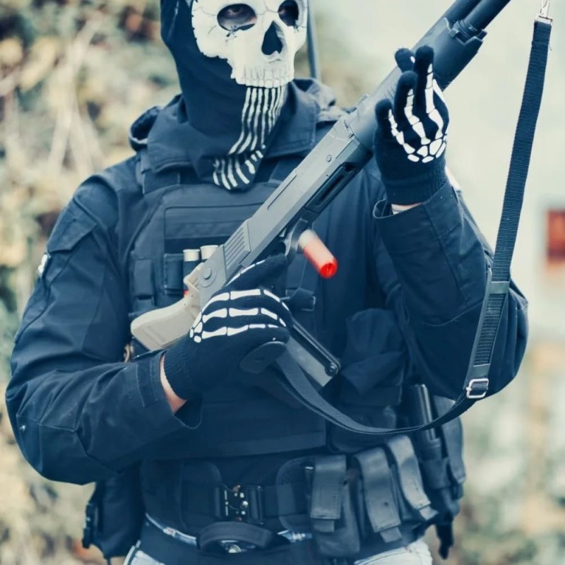 MASCHERA OPERATORE GHOST 2022 MW2 INDOSSABILE CON PASSAMONTAGNA - GADGETTONE 3D