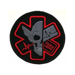 PARAMEDIC SKULL FABRIC PATCH - BLACK