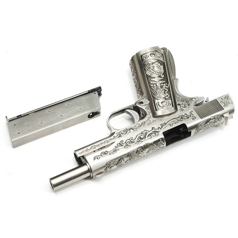 Pistola green gas 1911 ETCHED DRUG LORD full metal - WE