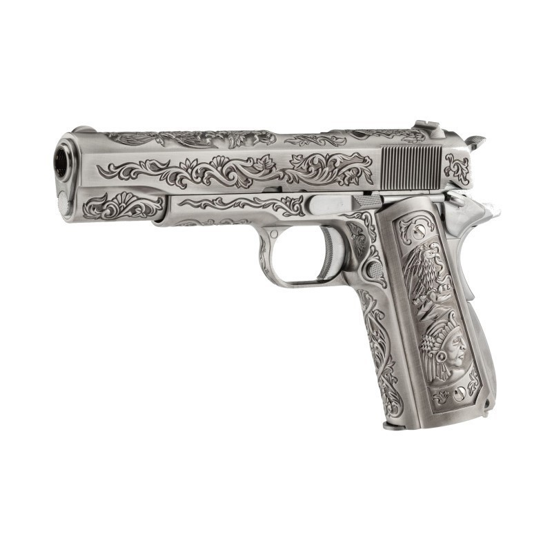 Pistola green gas 1911 ETCHED DRUG LORD full metal - WE