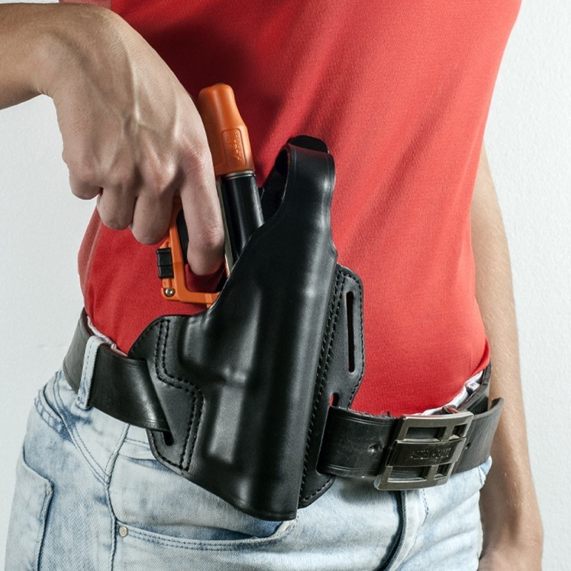 Leather Holster for JPX 2 Jet Protector, Semi-Shoulder Belt - RADAR 1957