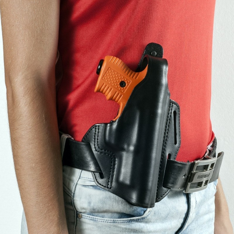 Leather Holster for JPX 2 Jet Protector, Semi-Shoulder Belt - RADAR 1957