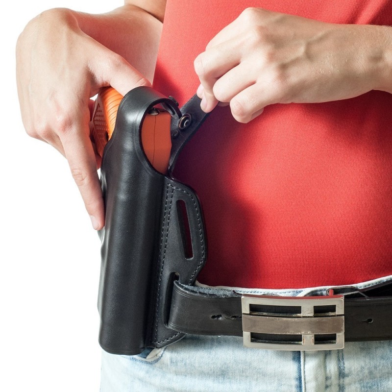 Leather Holster for JPX 2 Jet Protector, Semi-Shoulder Belt - RADAR 1957