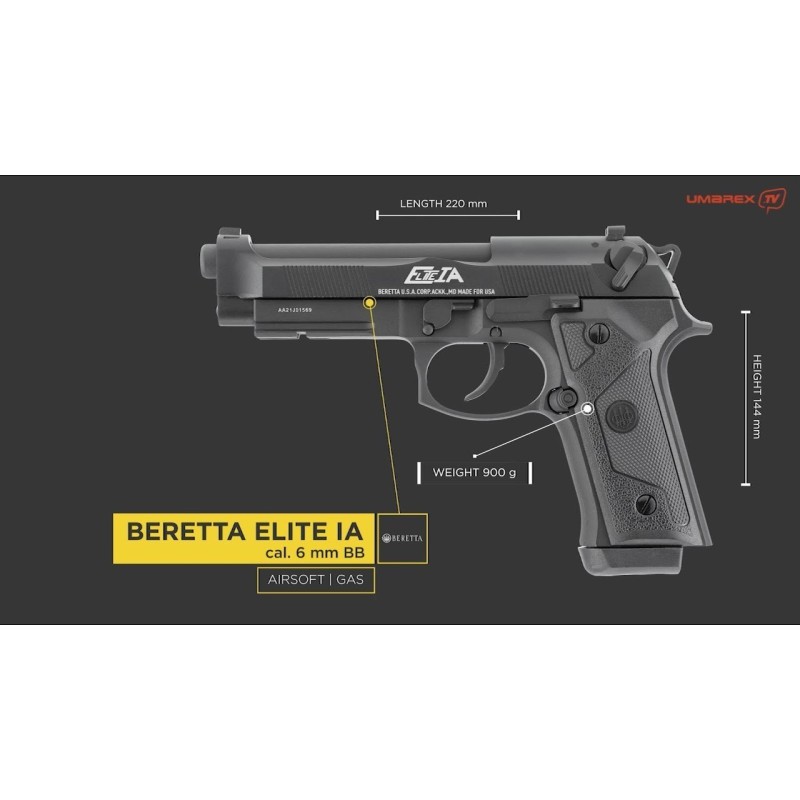 Beretta® M9 Elite IA Gas Blowback Pistol - UMAREX