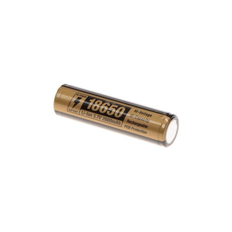 Batteria 18650 LITIO 3.7V RICARICABILE - 2600mAh - CLAWGEAR