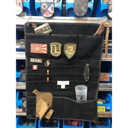 PANNELLO VELCRO PER COLLEZIONISTI PATCH CON TASCHE E ATTACCO MOLLE - BLACK 58X44 CM