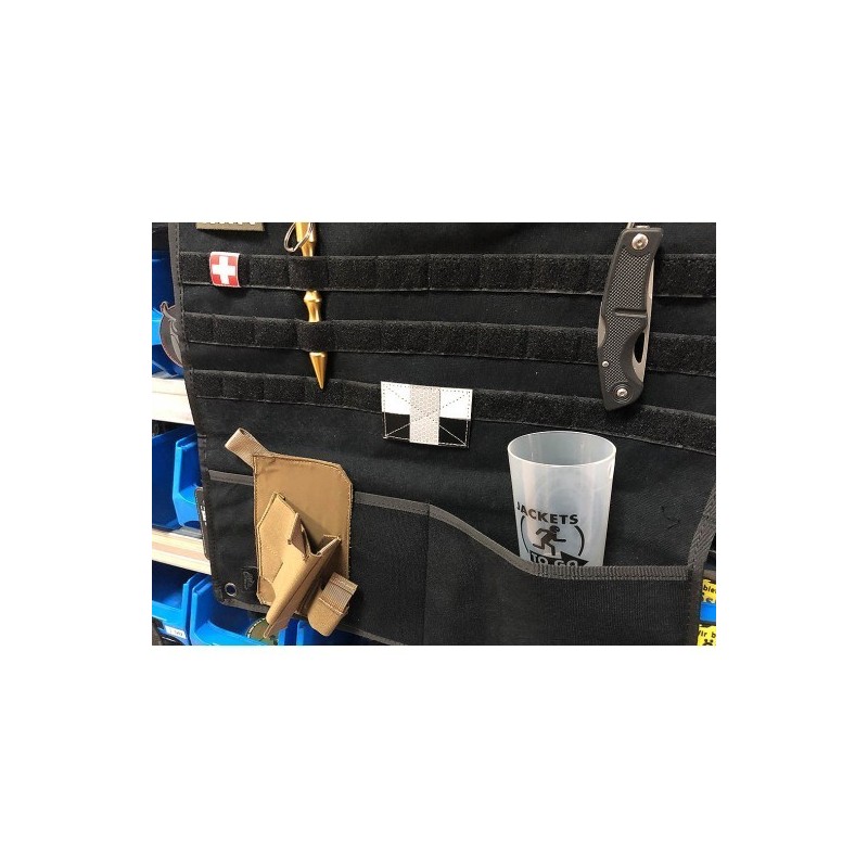 PANNELLO VELCRO PER COLLEZIONISTI PATCH CON TASCHE E ATTACCO MOLLE - BLACK 58X44 CM
