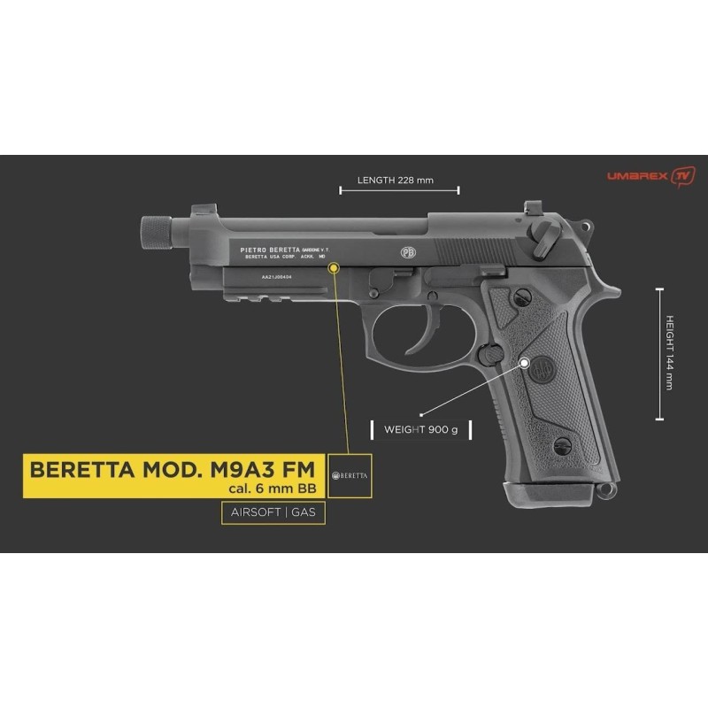 BERETTA® M9A3 FM GBB Pistol - UMAREX