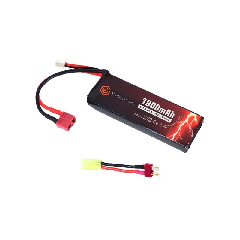 LiPo Battery 11.1v 1800mAh 20-40c BRICK T-Deans and Tamiya adapter - Evolution