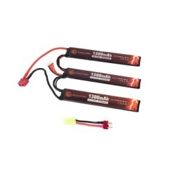 LiPo Battery 11.1v 1300mAh 20-40c TRIPLE T-Deans and Tamiya Adapter - Evolution