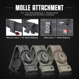 Attacco rotativo molle slim 360 ° porta caricatori e fondine - Cytac - Amomax