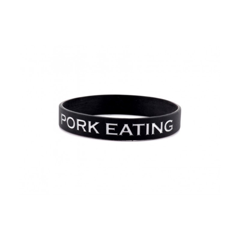 PORK EATING CRUSADER PVC WRISTBAND - LA PATCHERIA