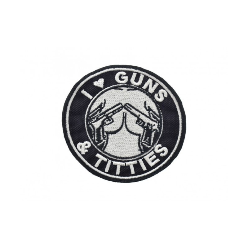 Patch tessuto - GUNS AND TITTIES - La Patcheria