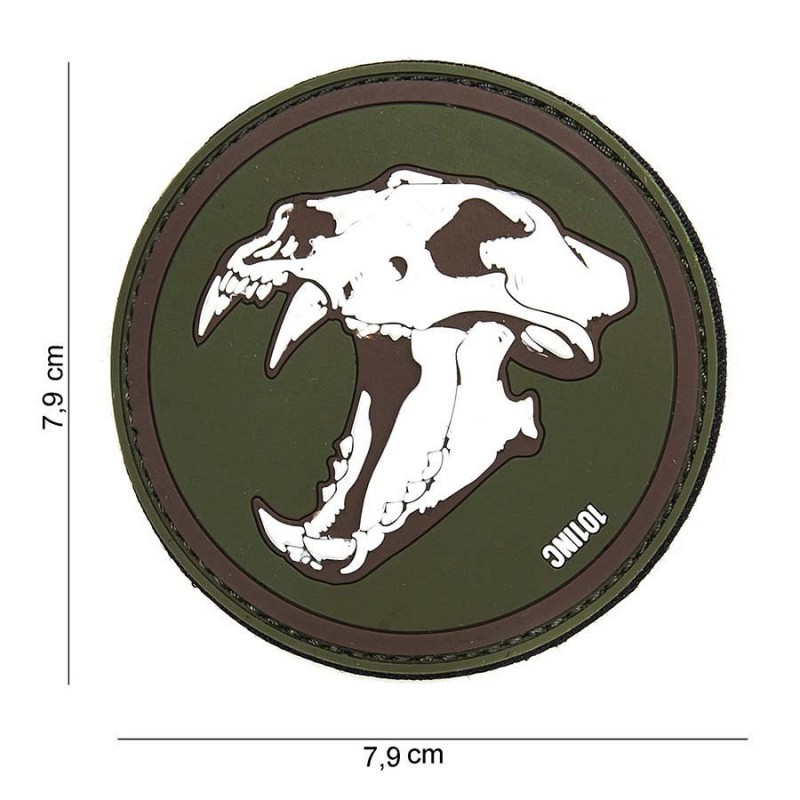 PVC PATCH SMILODON TIGER SKULL