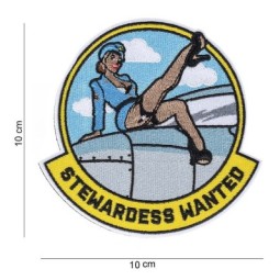 STEWARDESS WANTED EMBROIDERED PATCH - Large