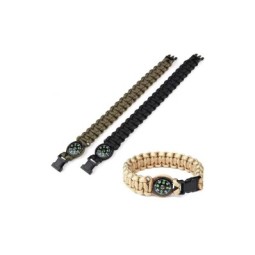 BRACCIALE PARACORD CON CHIUSURA IN ABS E BUSSOLA - TAGLIA UNICA - 101 INC
