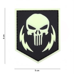 PVC Patch - PUNISHER WITH LIGHTNING BOLTS